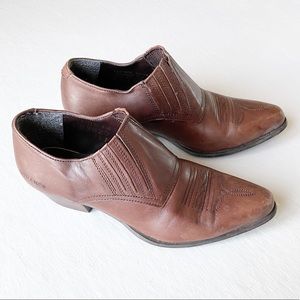 Durango Brown Leather Low Ankle Boots Size 6M